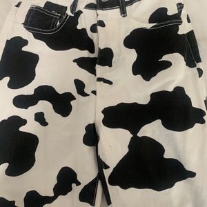 Cow print pants